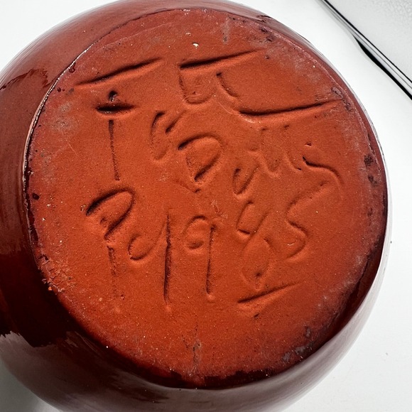 Ned Foltz Signed Pottery Pitcher 1985 Red Heart Studio Art 5" - Picture 8 of 9